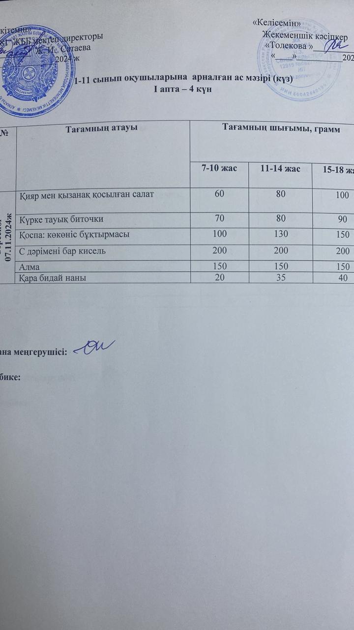 Ас мәзірі 07.11.2024