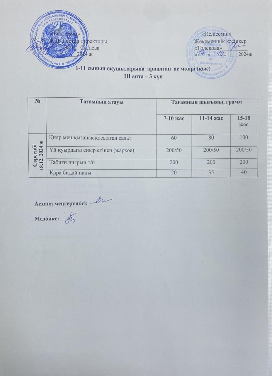Ас мәзірі 18.12.2024