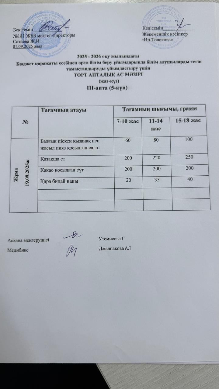 Ас мәзірі 19.09.2025