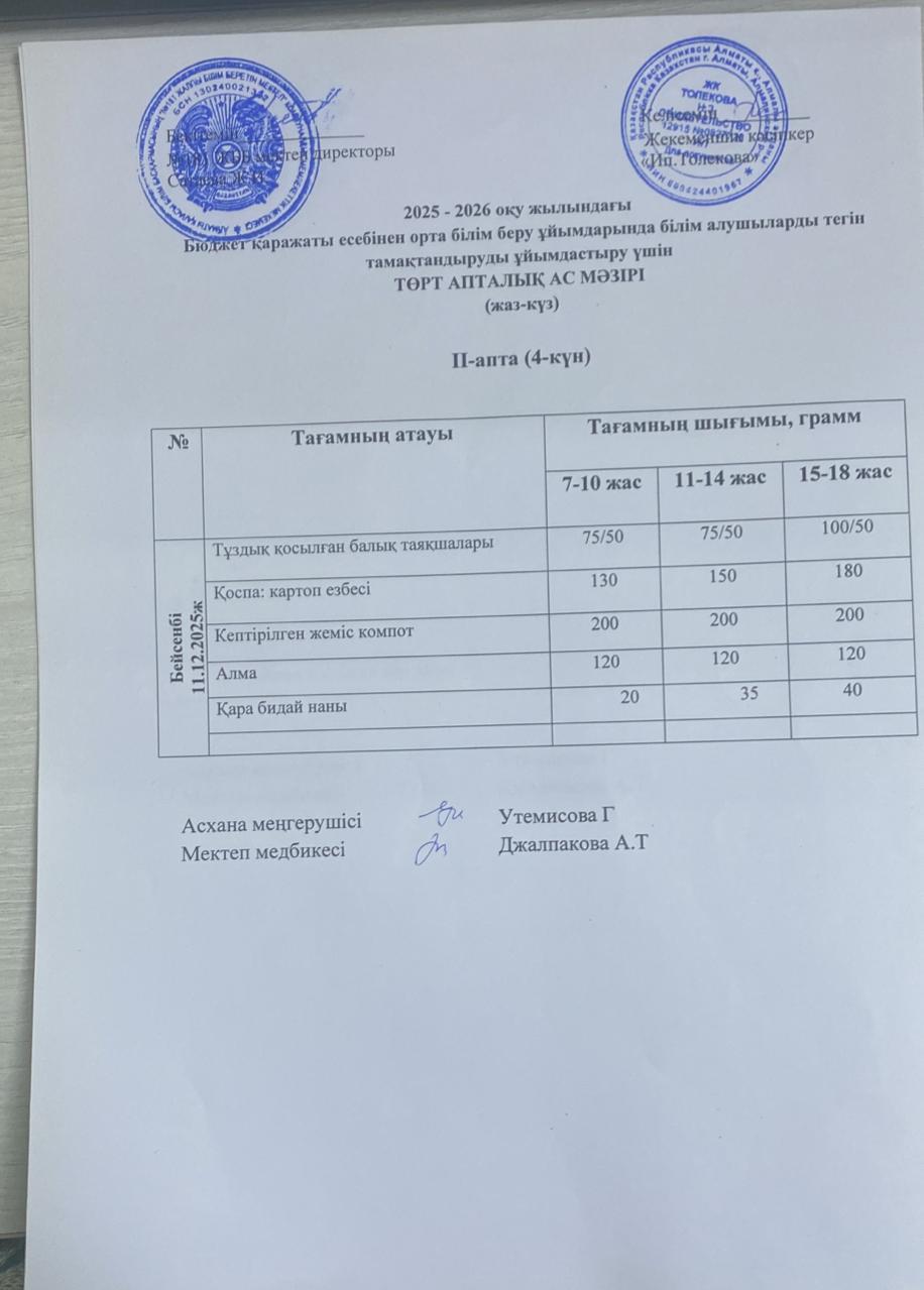 Ас мәзірі 11.12.2025