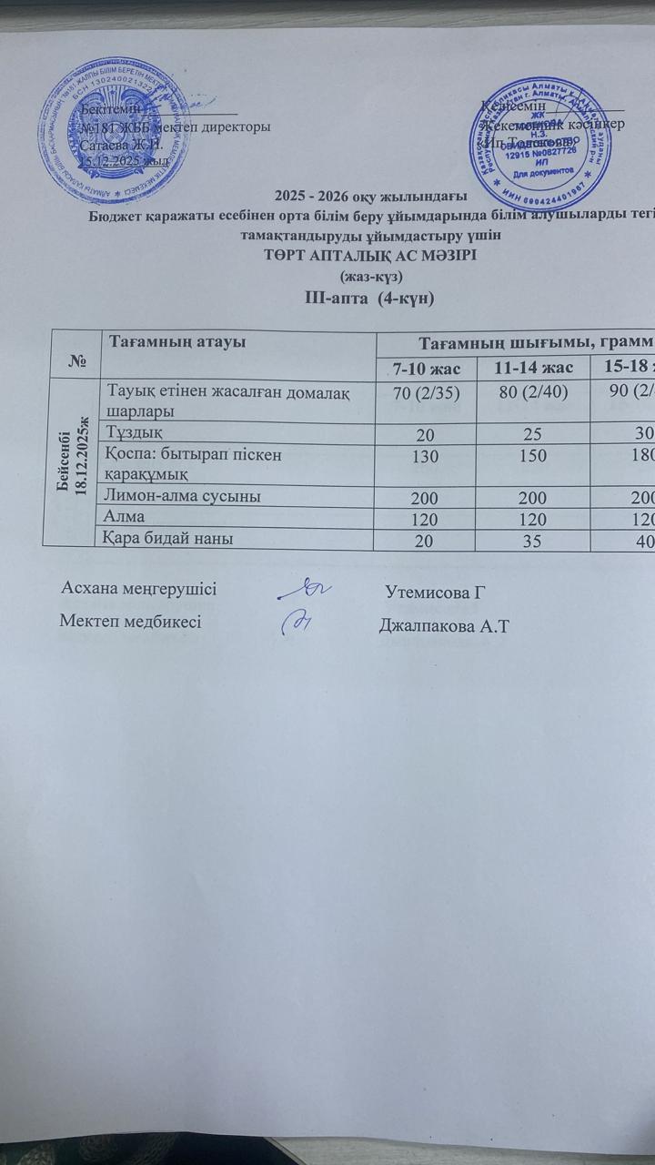 Ас мәзірі 18.12.2025