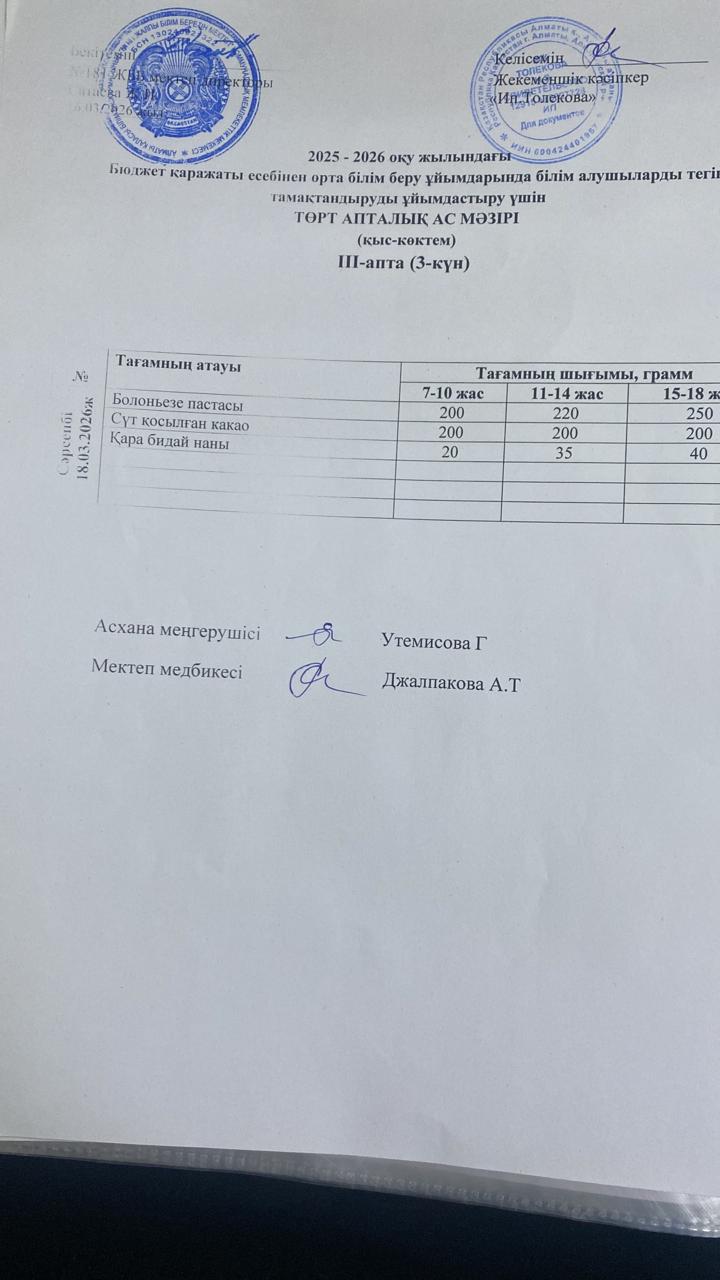 Ас мәзірі 18.03.2026